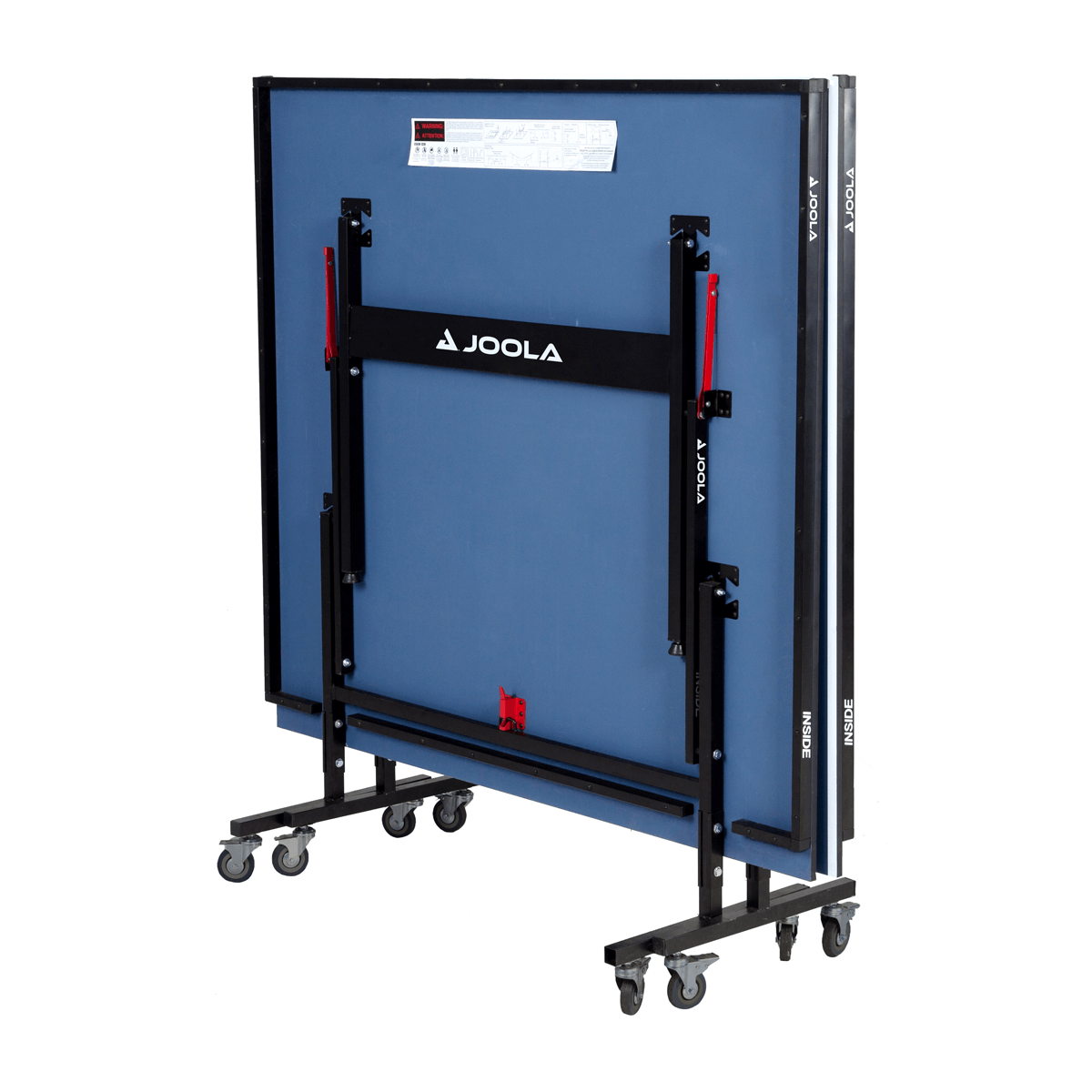 Product Image of a folded JOOLA Inside 18 Table Tennis Table.