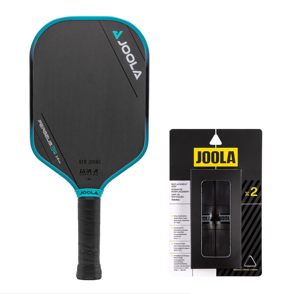 Kit Raquete de Pickleball JOOLA Ben Johns Perseus 3S + Grip JOOLA Black