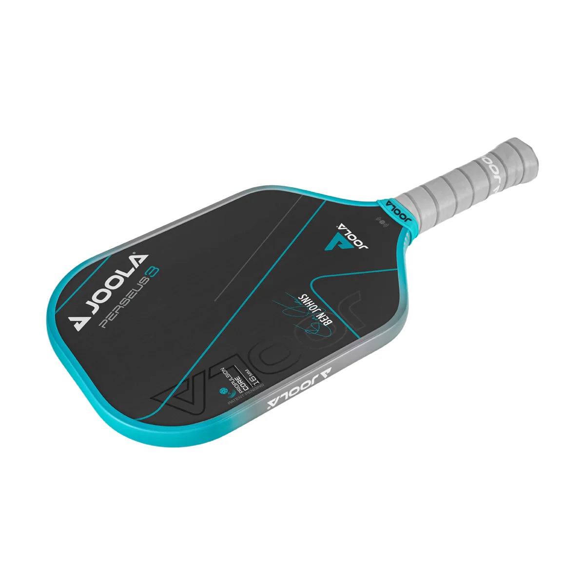 White background, product image of the Ben Johns Perseus Gen 3 16mm pickleball paddle.
