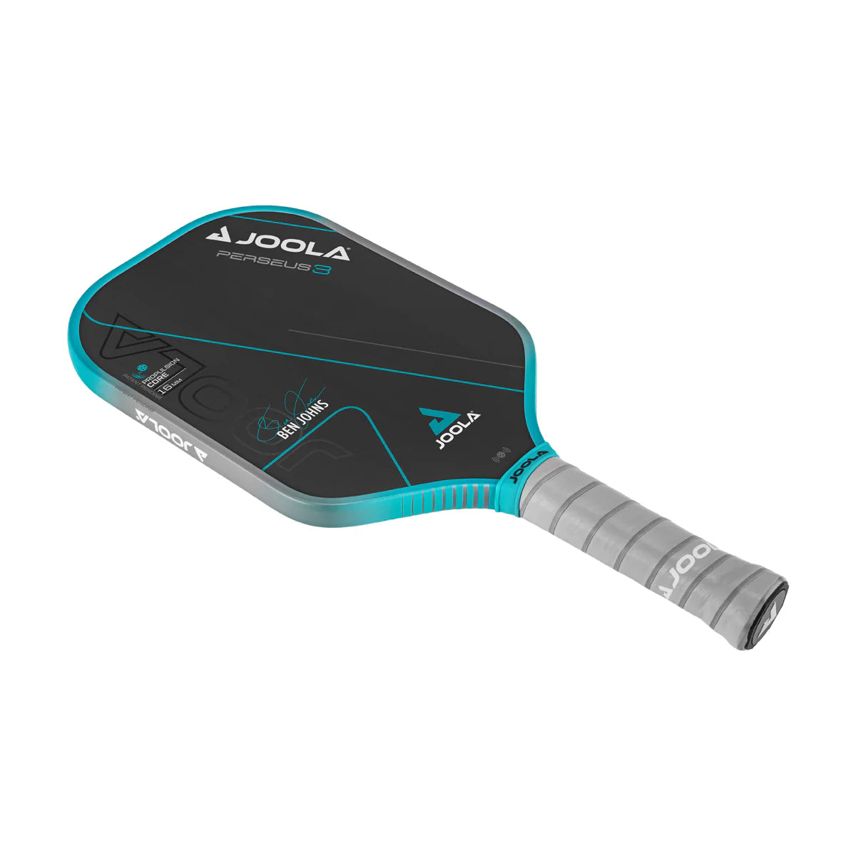 White background, product image of the Ben Johns Perseus Gen 3 16mm pickleball paddle.