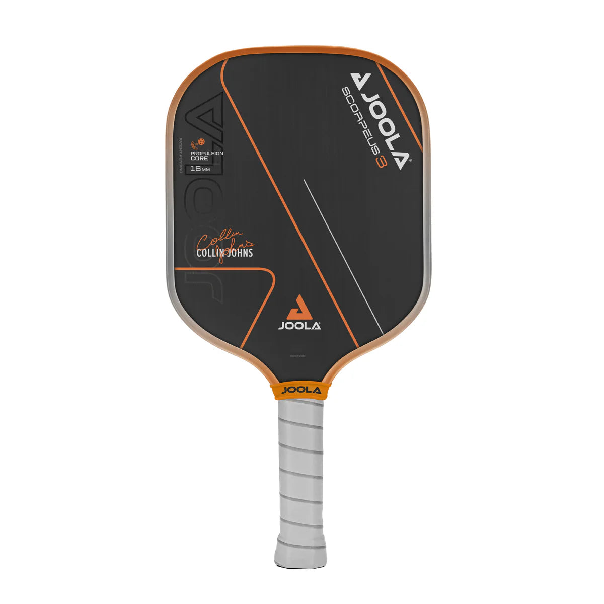 White Background Image, product image of the JOOLA Gen 3 Collin Johns Scorpeus 16mm pickleball paddle.