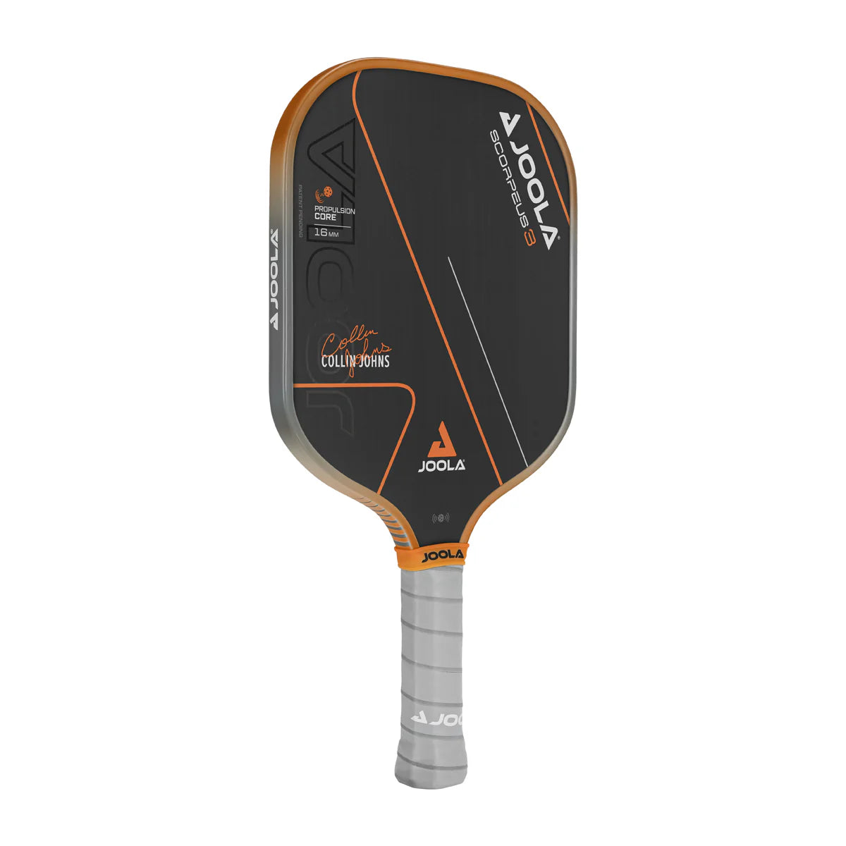 White Background Image, product image of the JOOLA Gen 3 Collin Johns Scorpeus 16mm pickleball paddle.