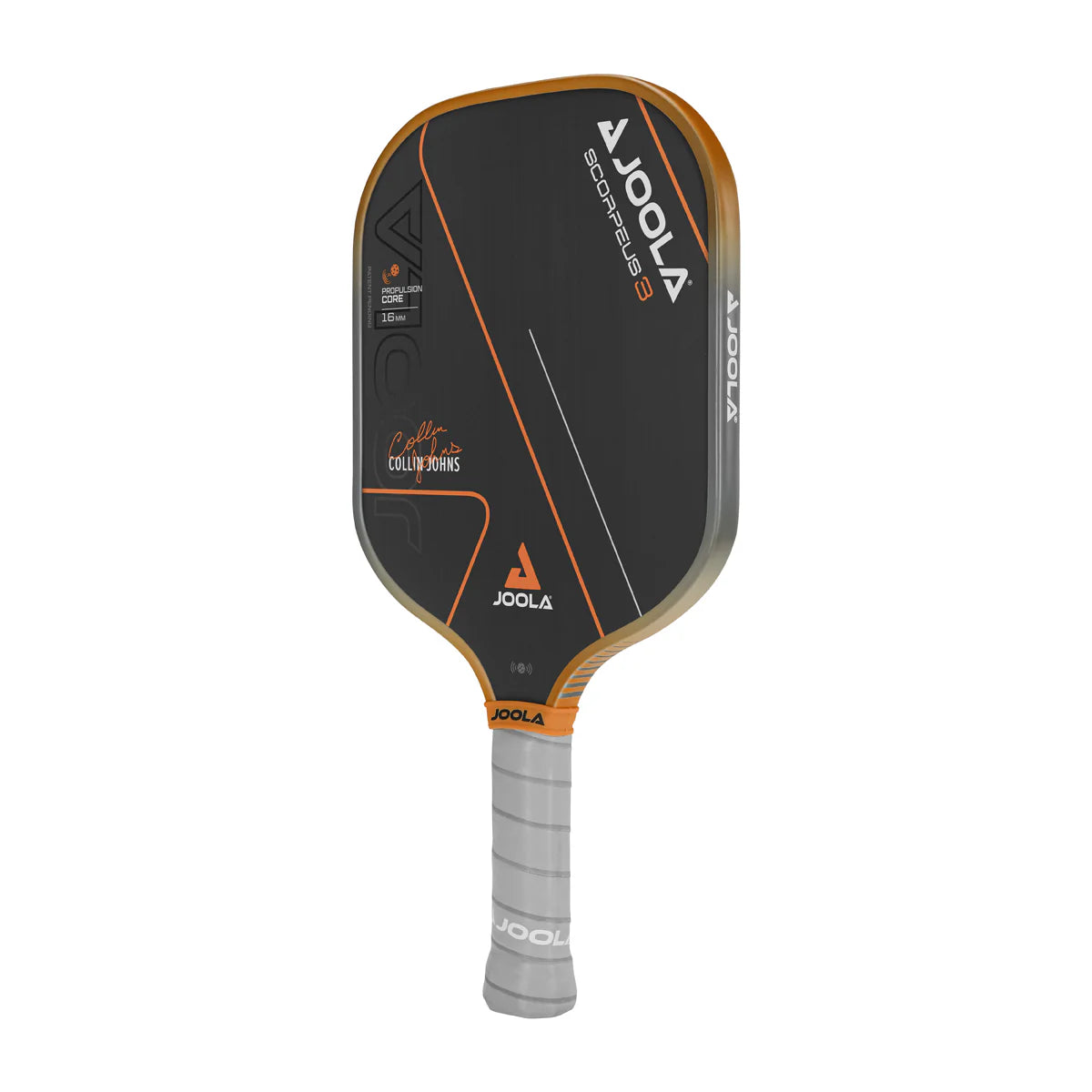 White Background Image, product image of the JOOLA Gen 3 Collin Johns Scorpeus 16mm pickleball paddle.