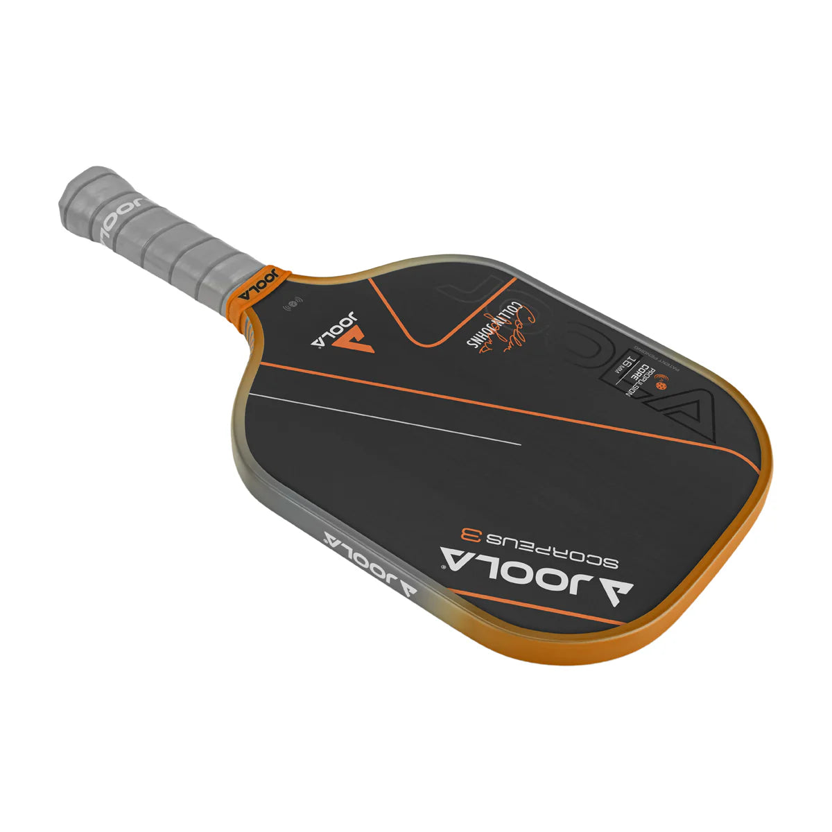 White Background Image, product image of the JOOLA Gen 3 Collin Johns Scorpeus 16mm pickleball paddle.