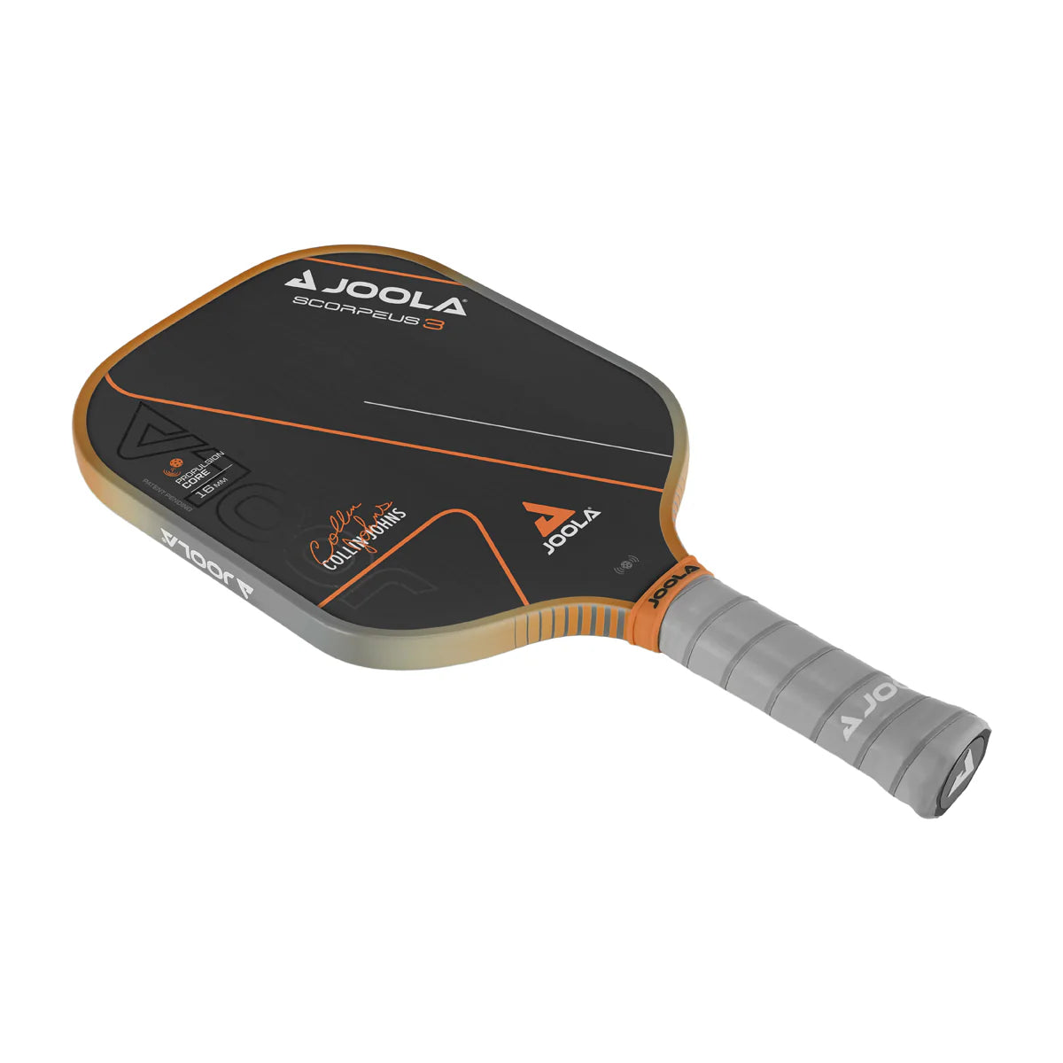 White Background Image, product image of the JOOLA Gen 3 Collin Johns Scorpeus 16mm pickleball paddle.