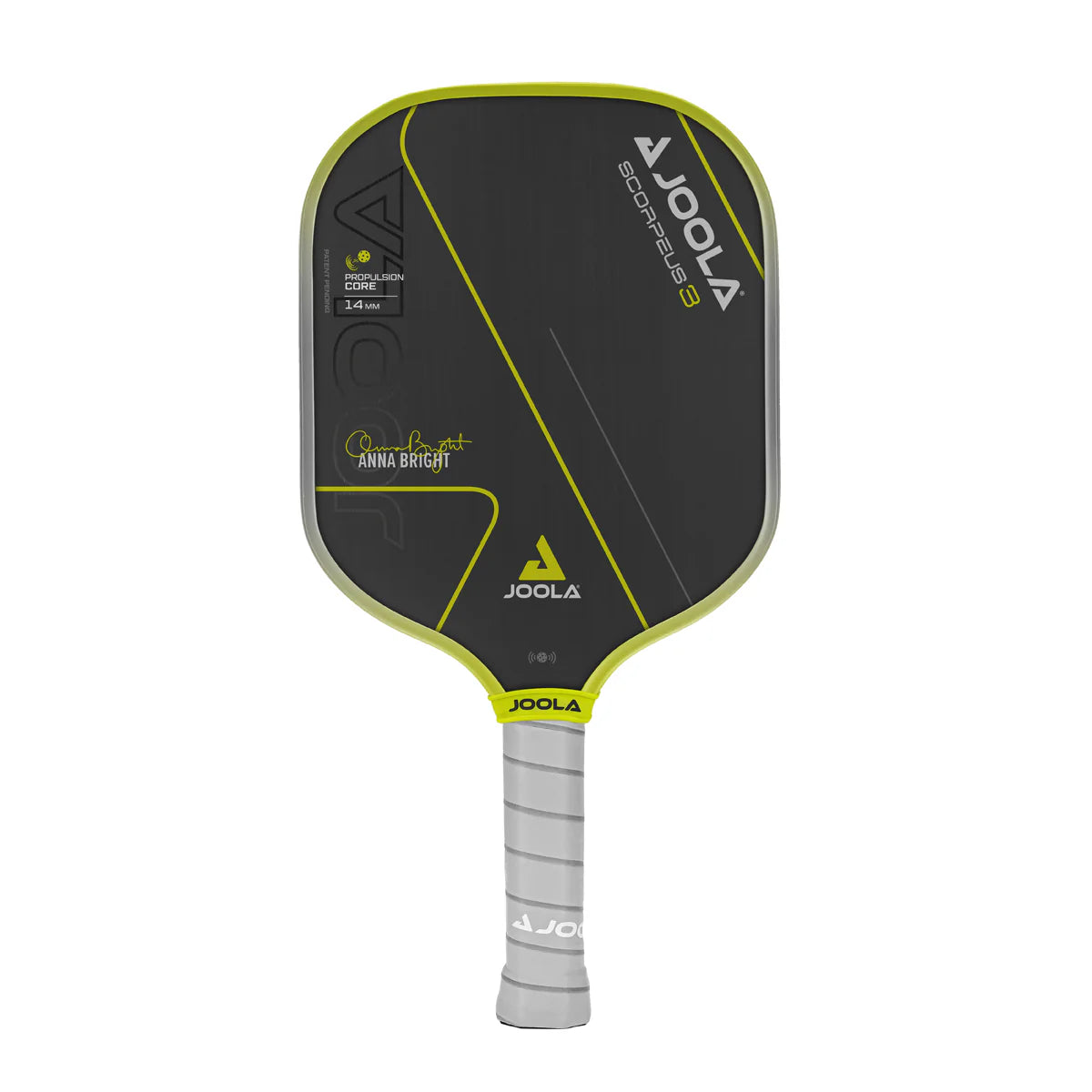 White Background Image, product image of the JOOLA Gen 3 Anna Bright Scorpeus 14mm pickleball paddle.