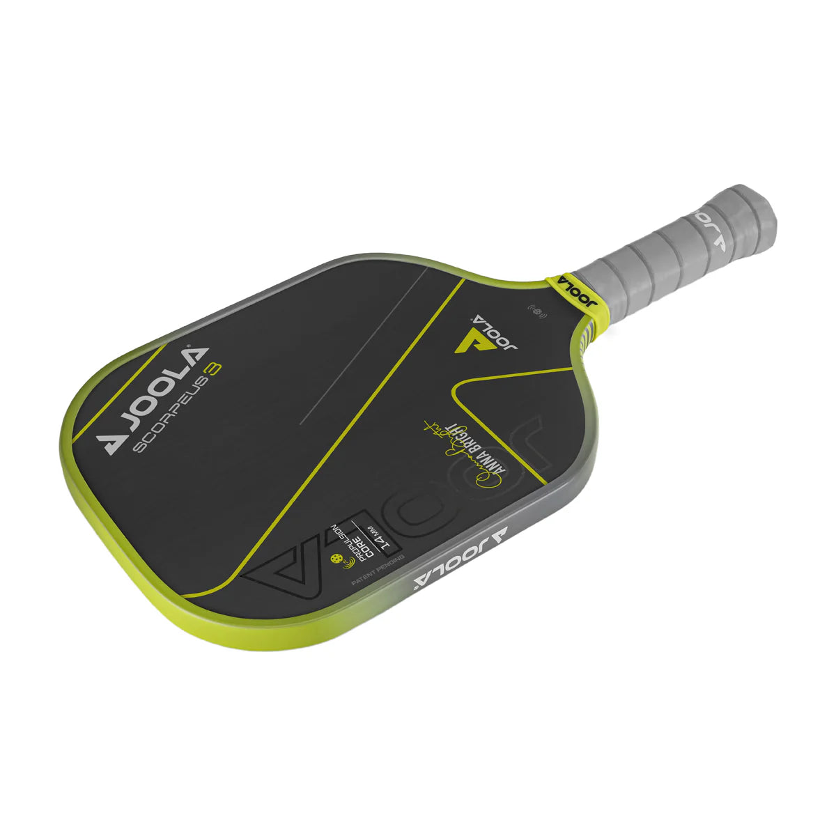 White Background Image, product image of the JOOLA Gen 3 Anna Bright Scorpeus 14mm pickleball paddle.