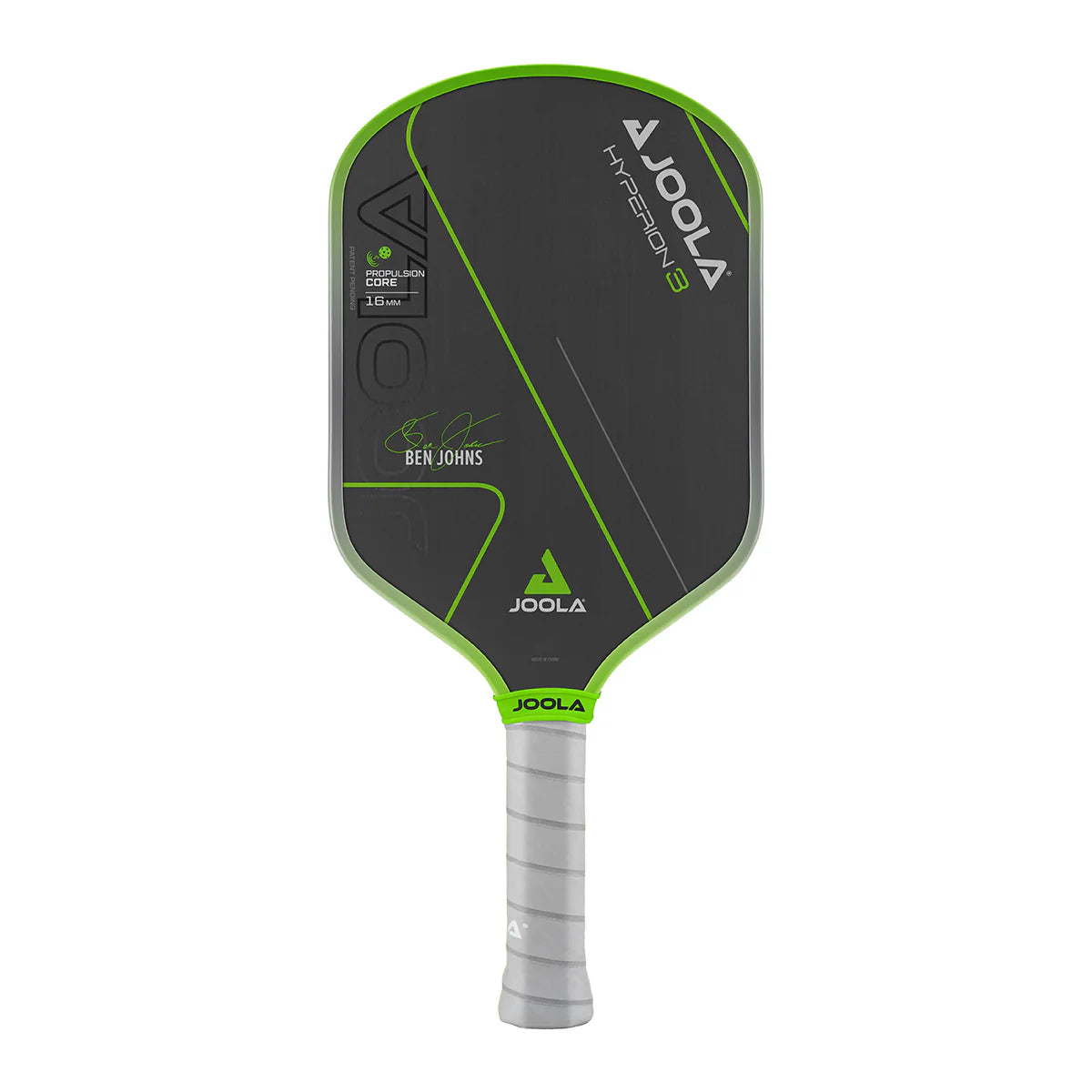 White background, product image of the JOOLA Ben Johns Gen 3 16mm Hyperion Pickleball Paddle.