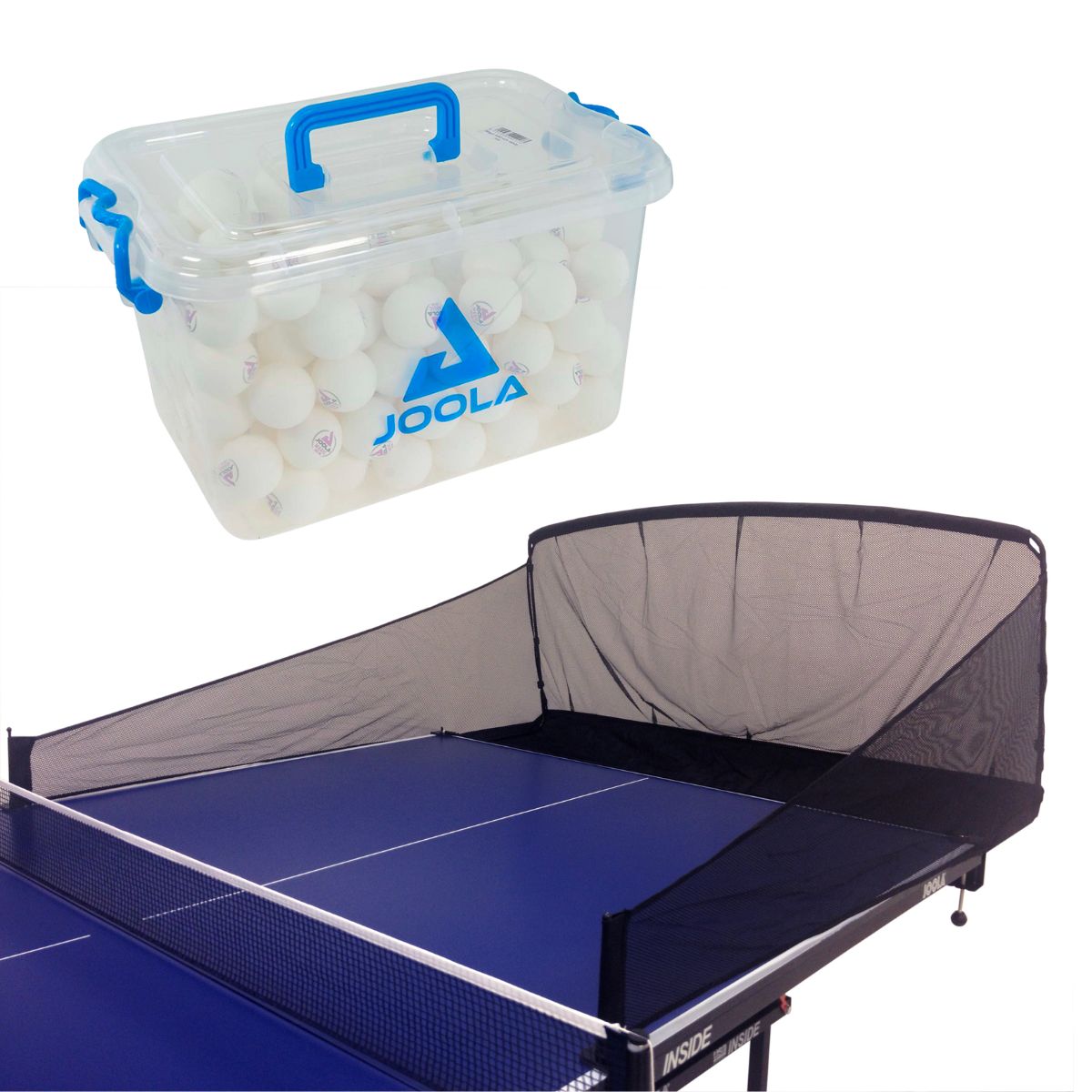 Kit Bola de Plástico JOOLA Magic ABS 40+ Branca + Rede Aparadora de Bolas
