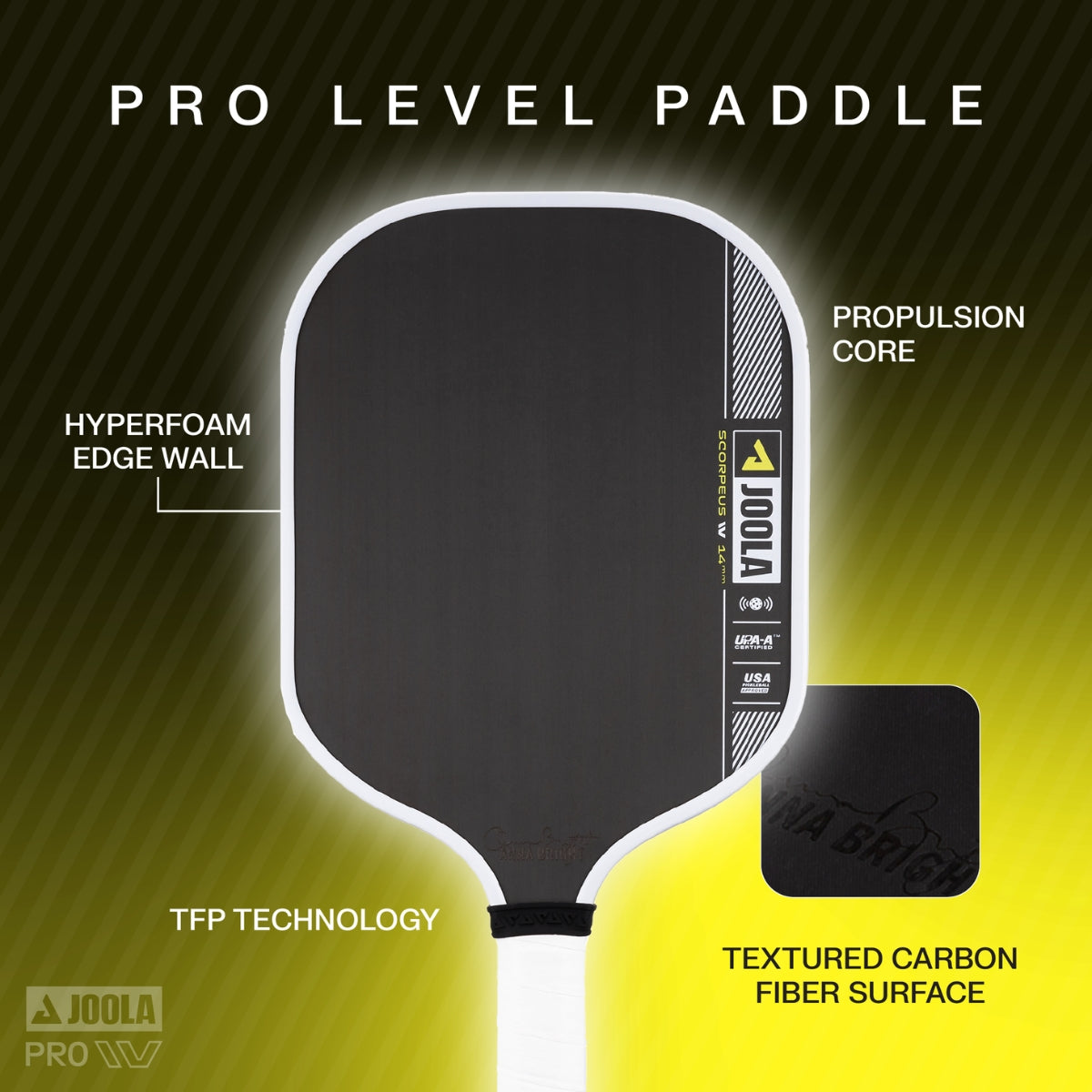 Raquete de Pickleball JOOLA Anna Bright Scorpeus Pro IV (14mm)