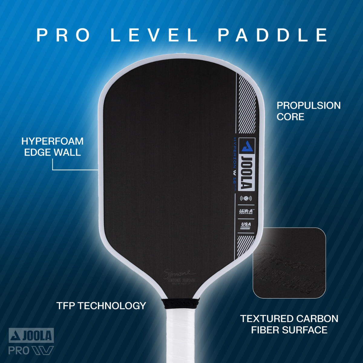 Raquete de Pickleball JOOLA Simone Jardim Hyperion Pro IV (16MM)