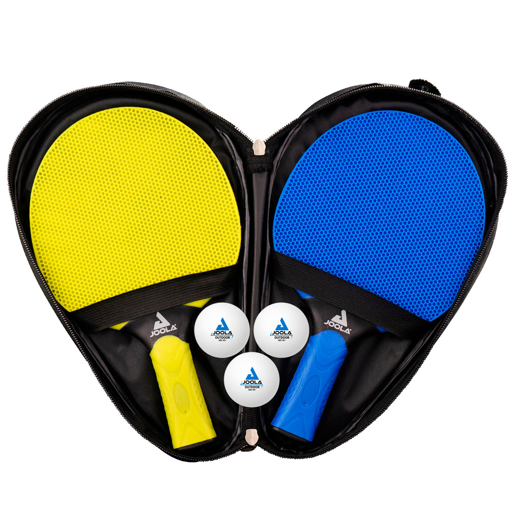 Kit Mesa JOOLA Outdoor Rally TL + 1 Conjunto Outdoor JOOLA Vivid + Capa para Mesa (Posição Horiz.Vertical)