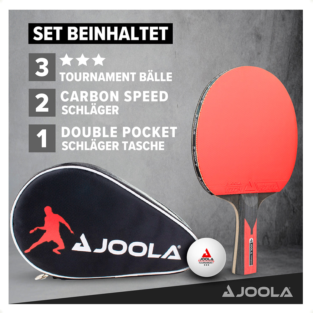 Kit com 2 Raquetes e 3 Bolas e uma Capa Duo Set Carbon