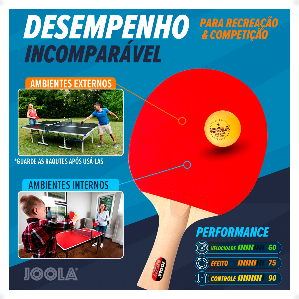 Kit de Raquetes Family Set - Maleta com 4 Raquetes e 10 Bolas