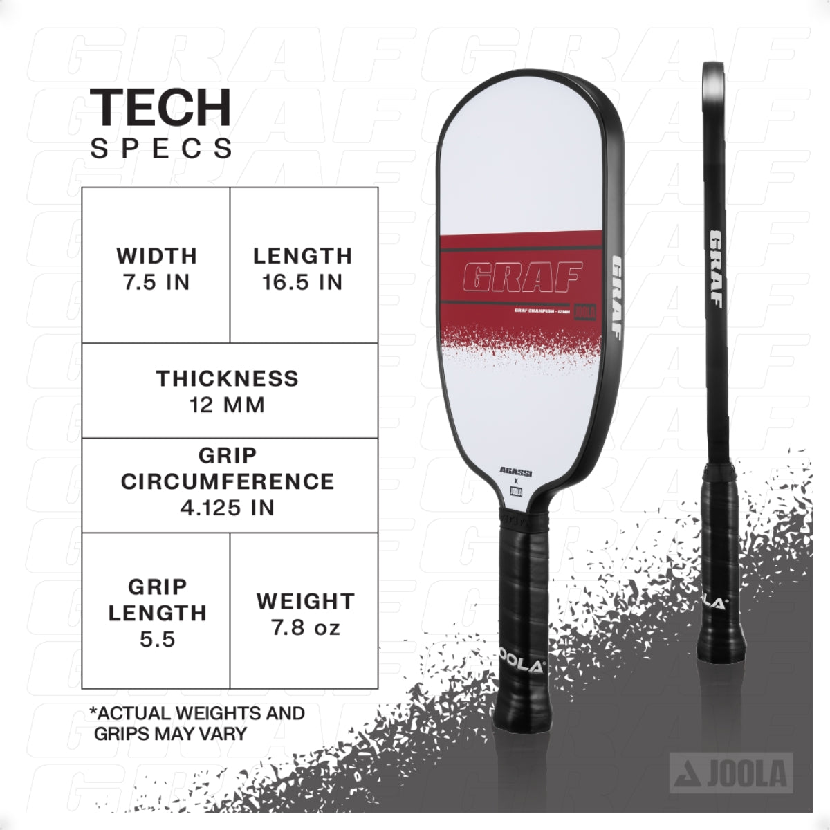 Raquete de Pickleball JOOLA Graf Champion SS25 (12mm)