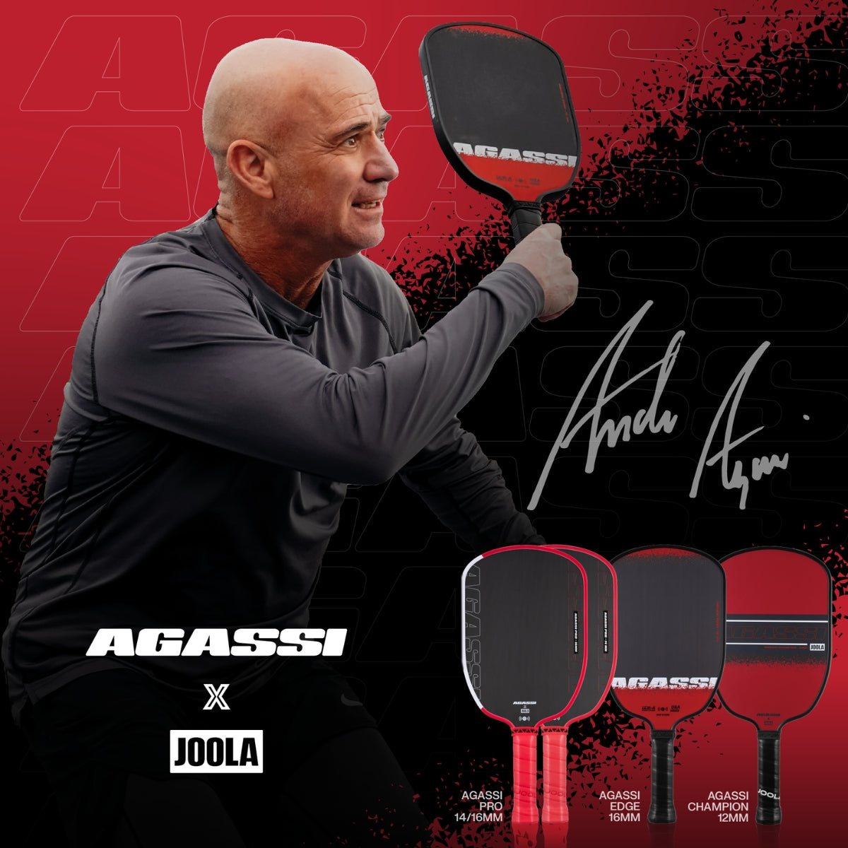 Raquete de Pickleball JOOLA Agassi Pro (14mm)
