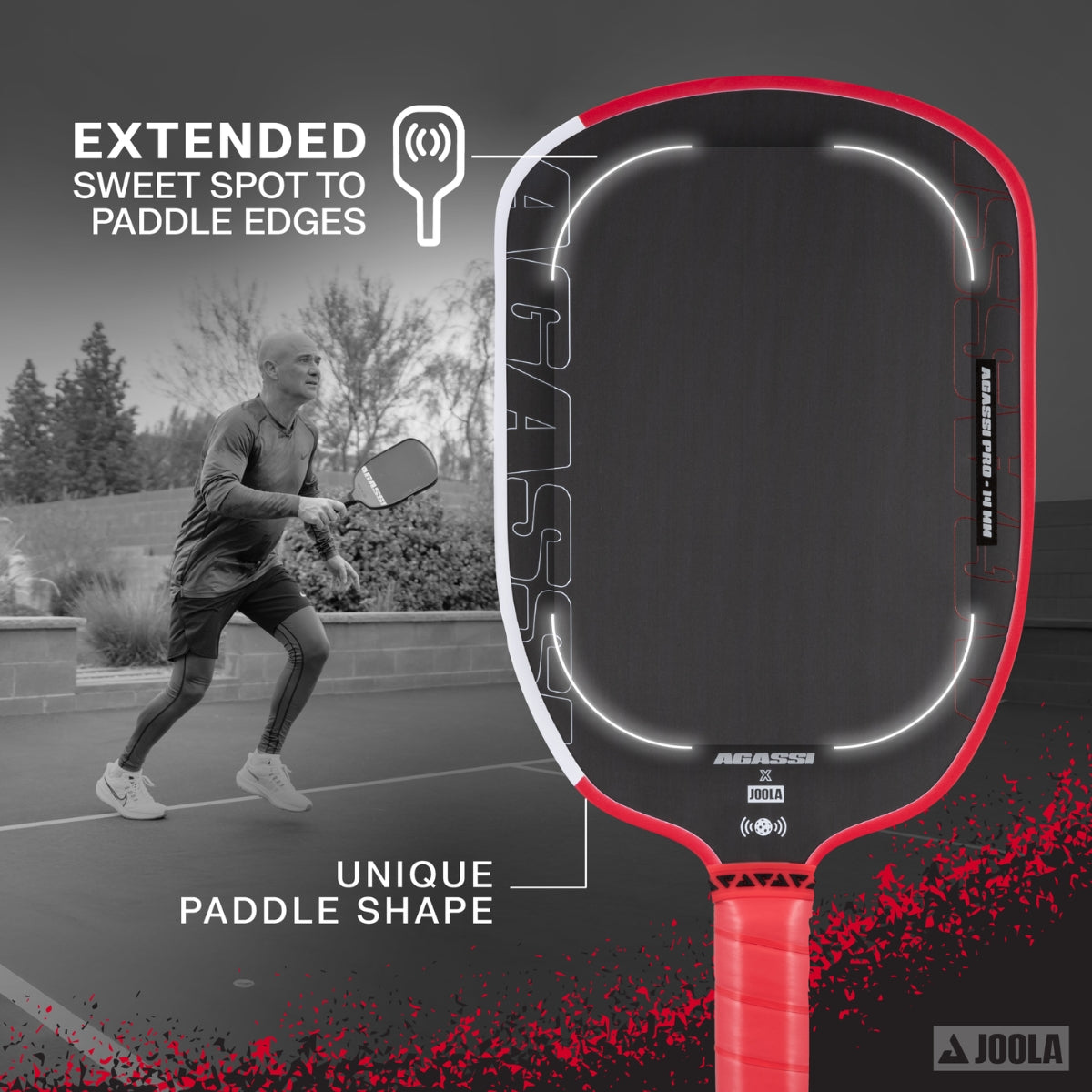 Raquete de Pickleball JOOLA Agassi Pro (14mm)
