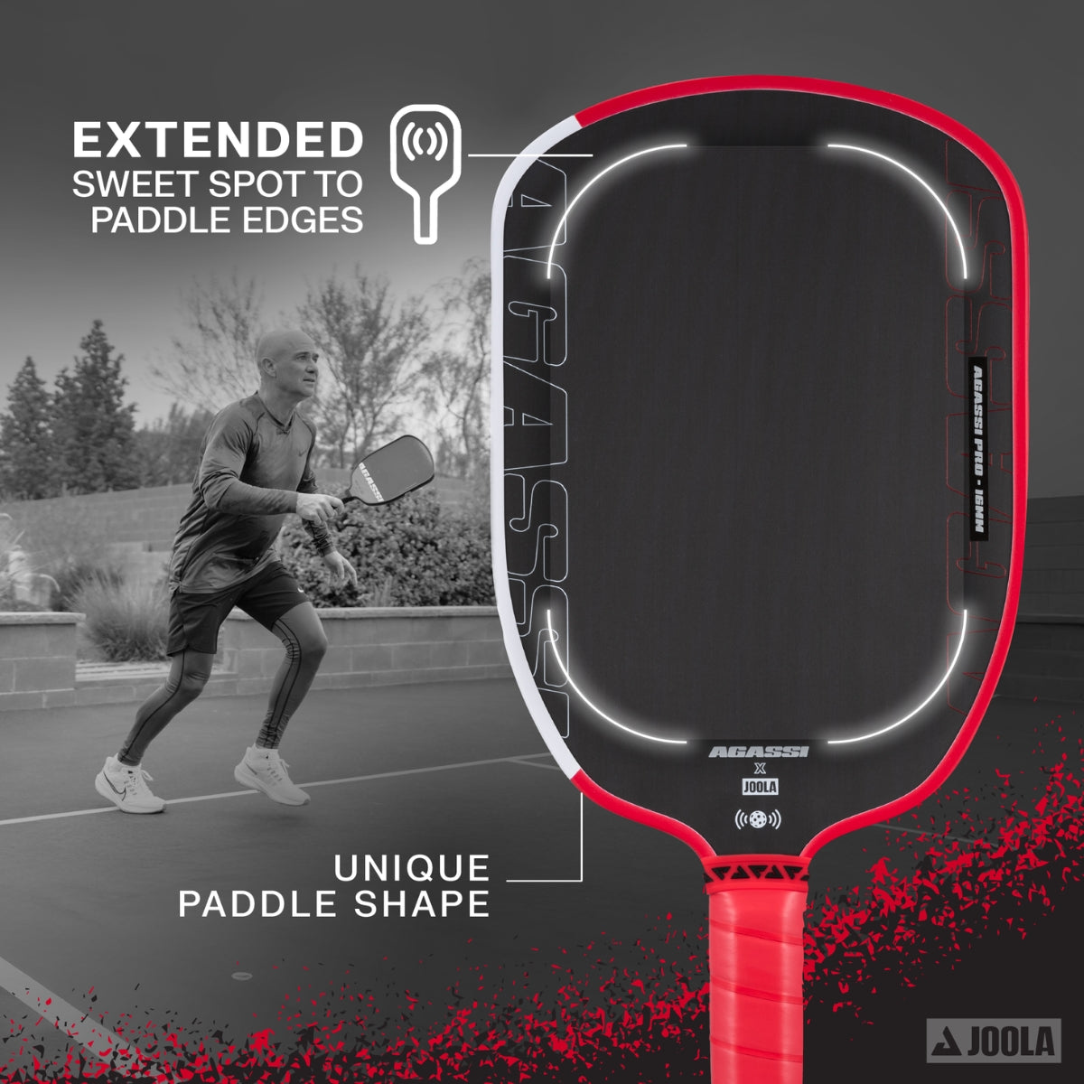 Raquete de Pickleball JOOLA Agassi Pro (16mm)
