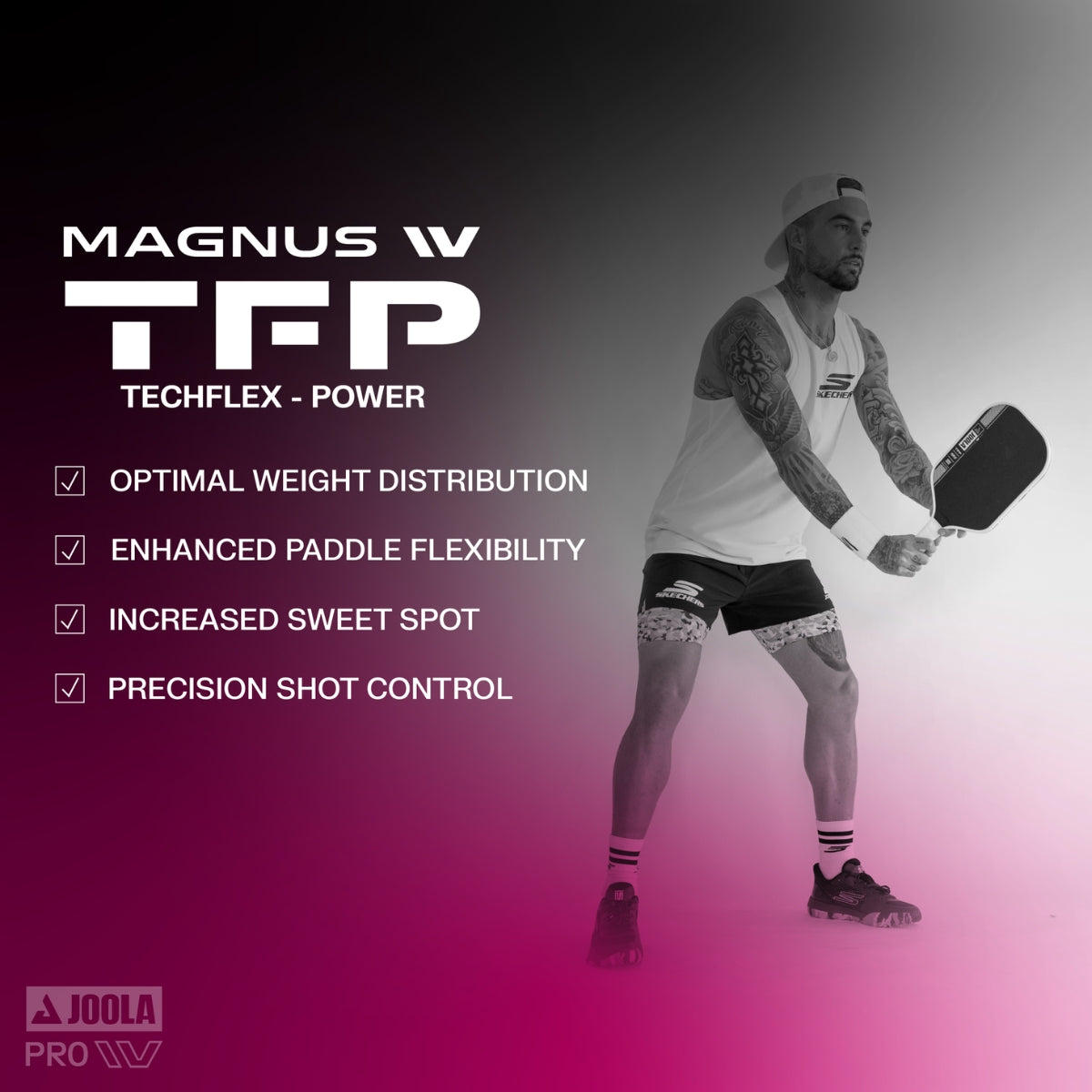 Kit Raquete de Pickleball JOOLA Tyson McGuffin Magnus Pro IV + Fita de Proteção de Borda
