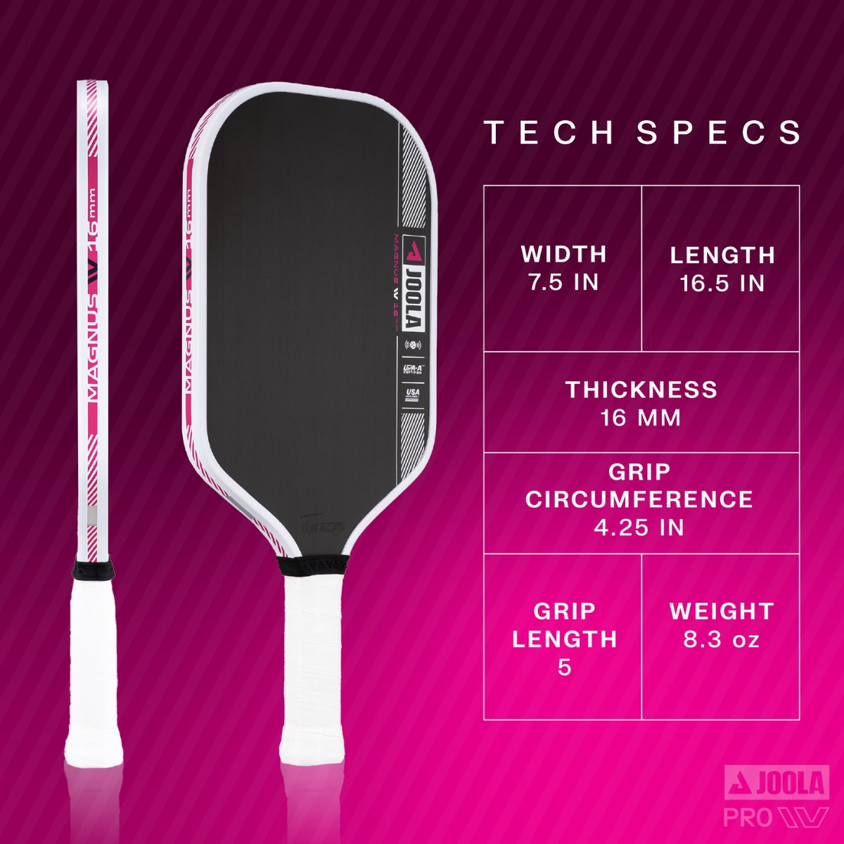 Kit Raquete de Pickleball JOOLA Tyson McGuffin Magnus Pro IV + Fita de Proteção de Borda