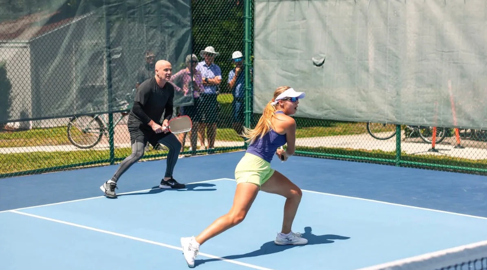 Andre Agassi e Anna Leigh Waters no US Open