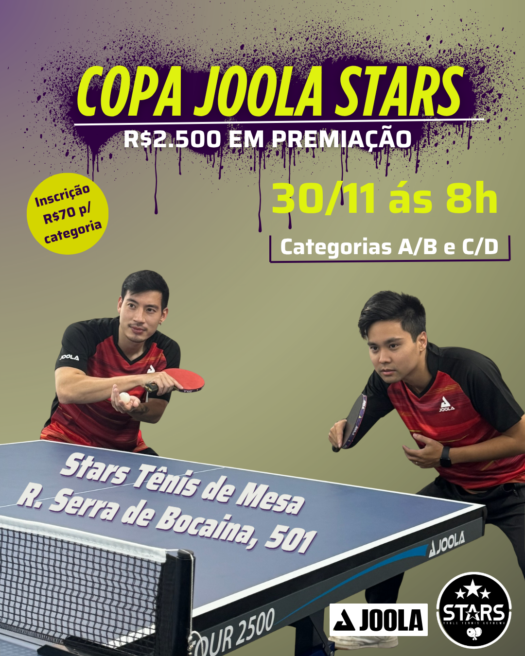 2ª Copa Joola STARS agita a zona leste de SP em 30/11