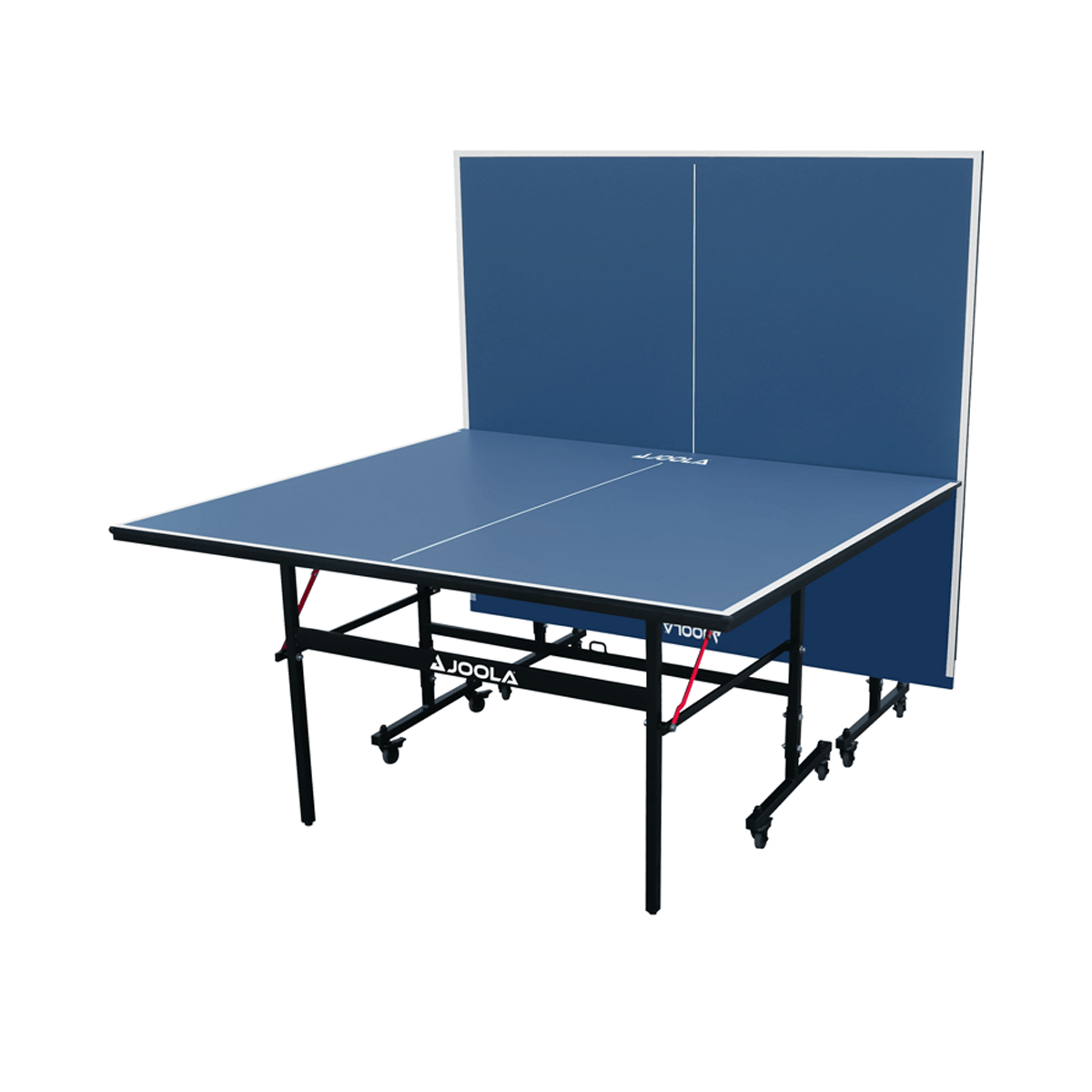 White Background Image: JOOLA Table Tennis Table with one side folded up.