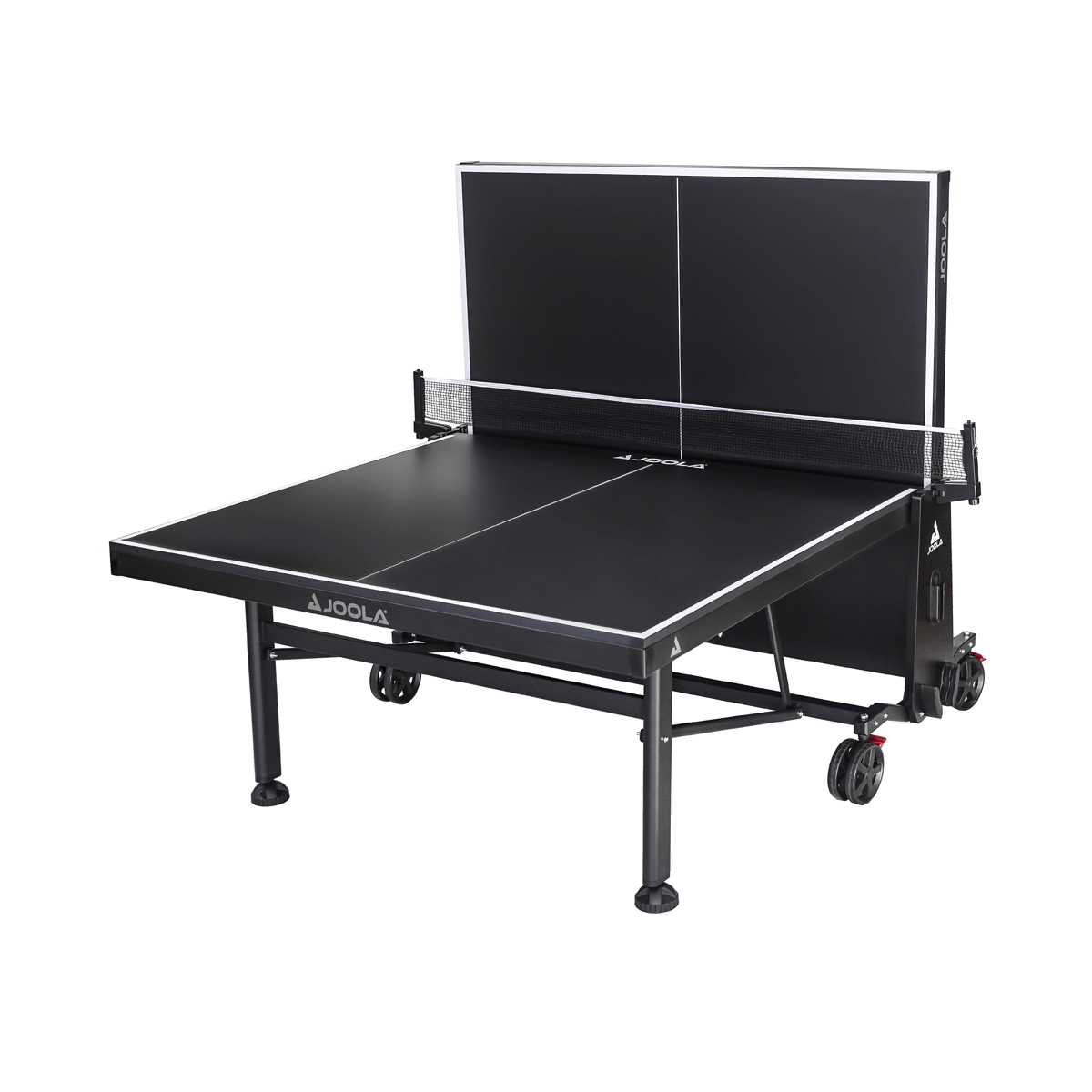 White Background Image: Product image of One side folded up JOOLA Falcon Indoor Table Tennis Table.