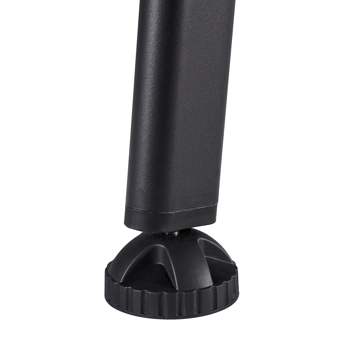 White Background Image: Close up of the foot of the table leg on the JOOLA Falcon Indoor Table Tennis Table.