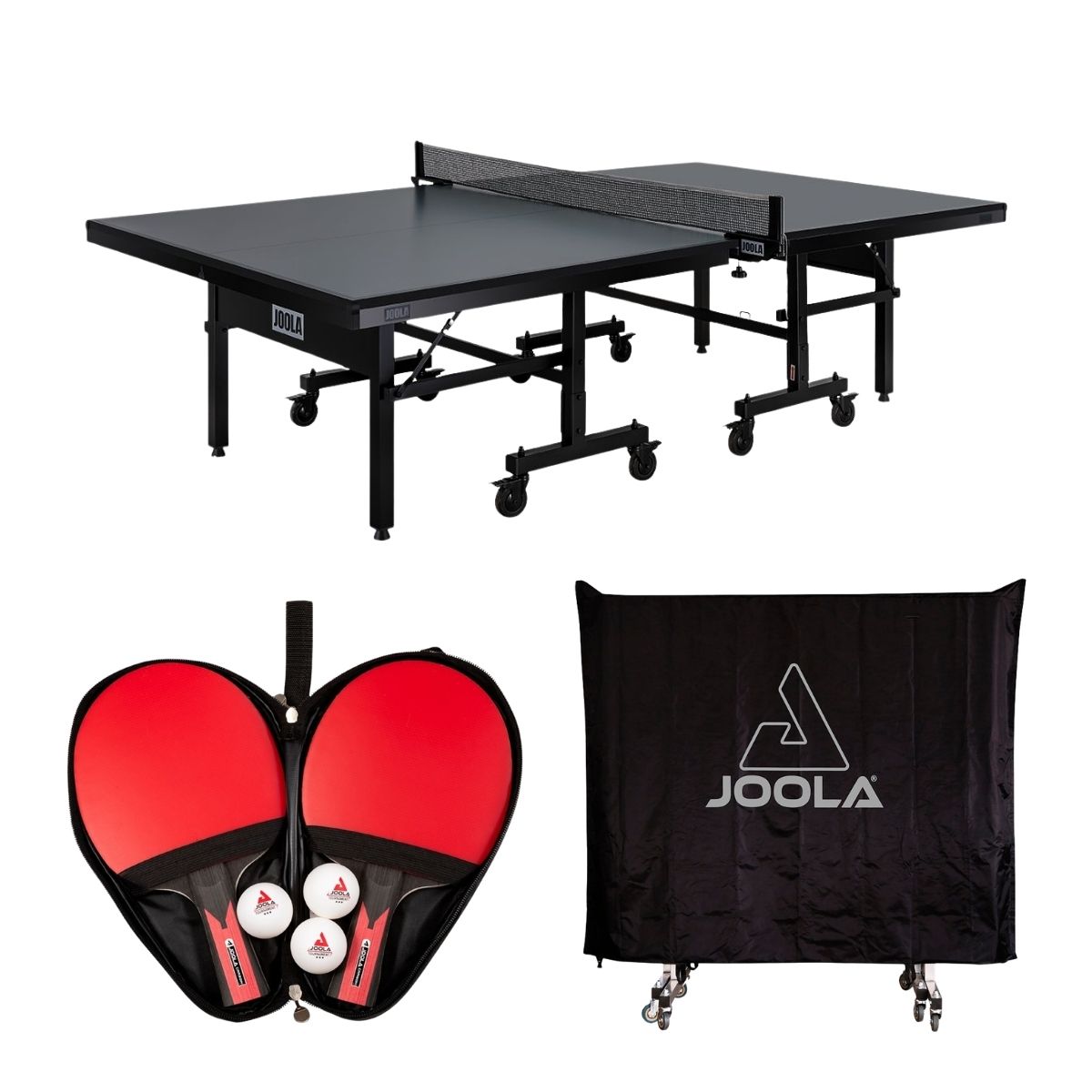 Kit Mesa JOOLA Inside 25 Plus + Kit Duo Set Carbon + Capa para Mesa (Posição Horiz/Vertical)