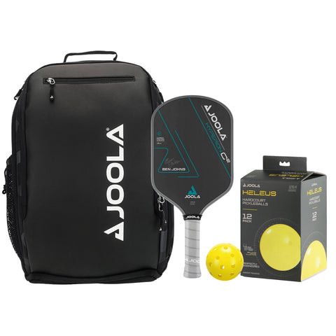 Kit Raquete JOOLA Ben Johns Hyperion C2 CFS 16mm + Mochila Vision II Deluxe (Preta) + Bola Heleus 12 unid.