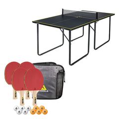 JOOLA Midsize Mini Table Tennis Kit + 1 Family Set (Case with 4 Paddles and 10 Balls)