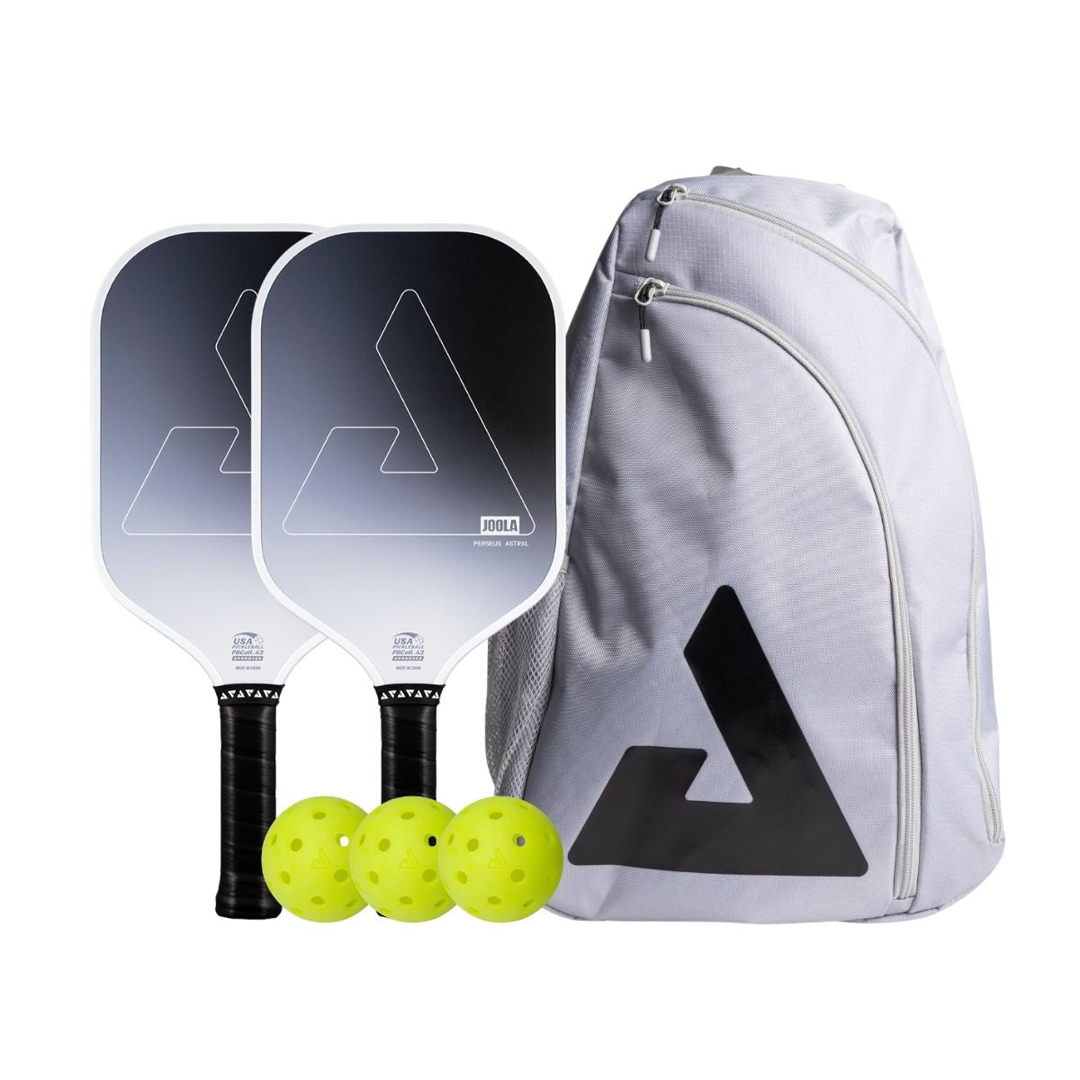 Kit Raquete de Pickleball JOOLA Perseus Astral + Bolas de Pickleball JOOLA HC-40 + Mochila JOOLA Everyday Sling Bag