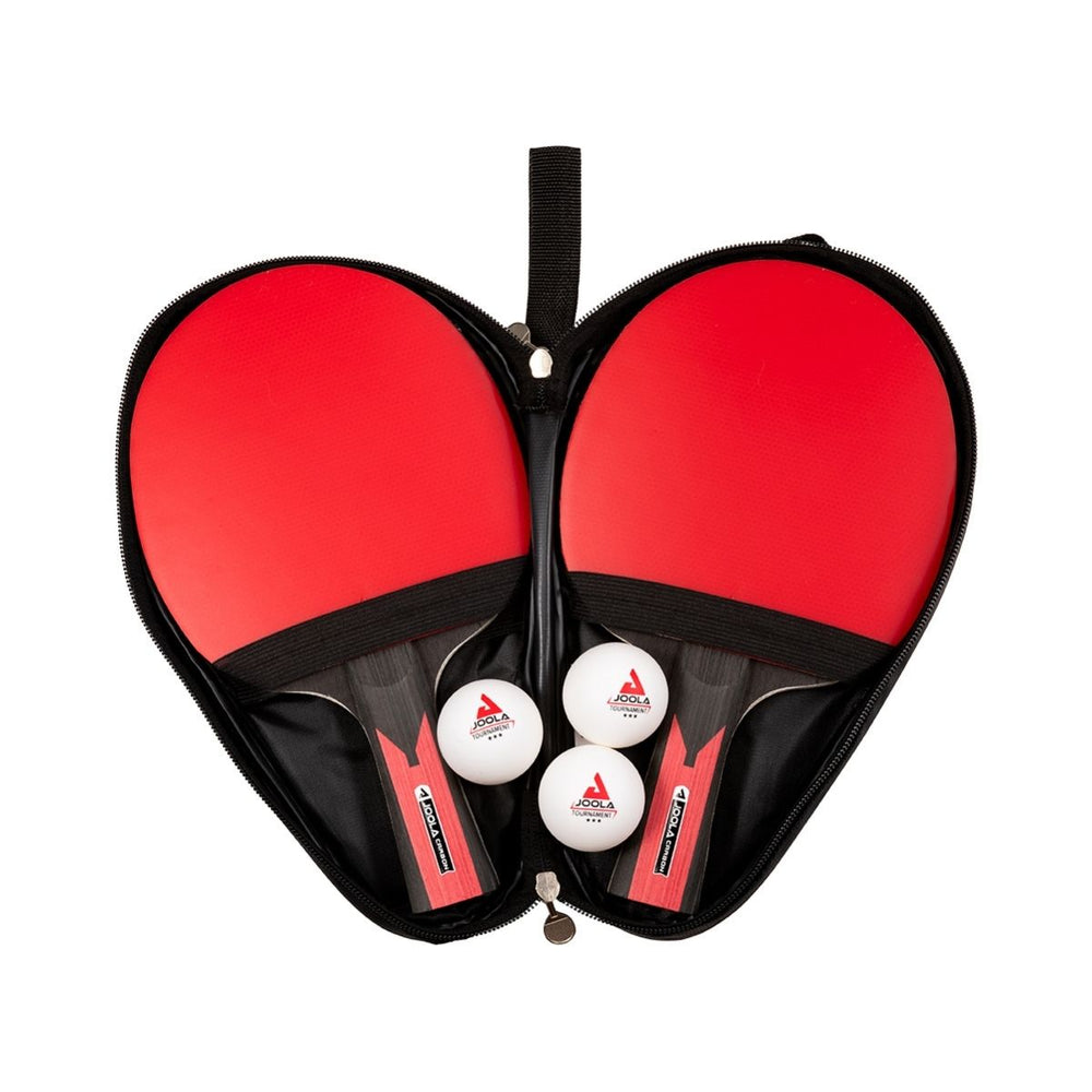 Kit with 2 rackets, 3 balls, and a Duo Set Carbon cover.
