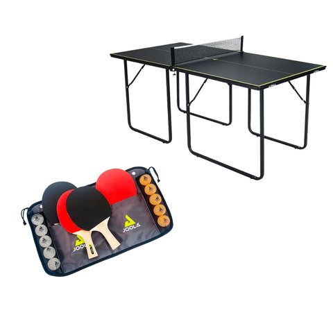 Kit Mini Mesa JOOLA Midsize + 1 Conjunto Family Set (maleta com 4 raquetes e 10 bolas)