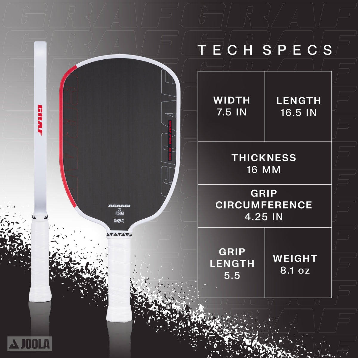 Raquete de Pickleball JOOLA Graf Pro (16mm)