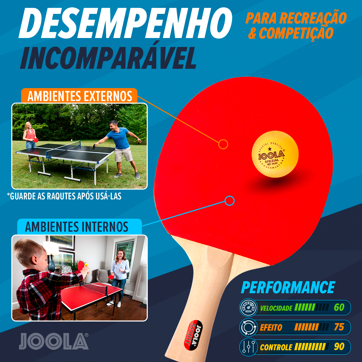 Kit de Raquetes Family Set - maleta com 4 raquetes e 10 bolas