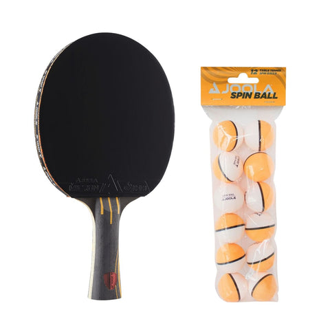 Kit Raquete JOOLA Infinity Overdrive (Vermelha) + Bola de Tênis de Mesa JOOLA Spinball 12 unidades