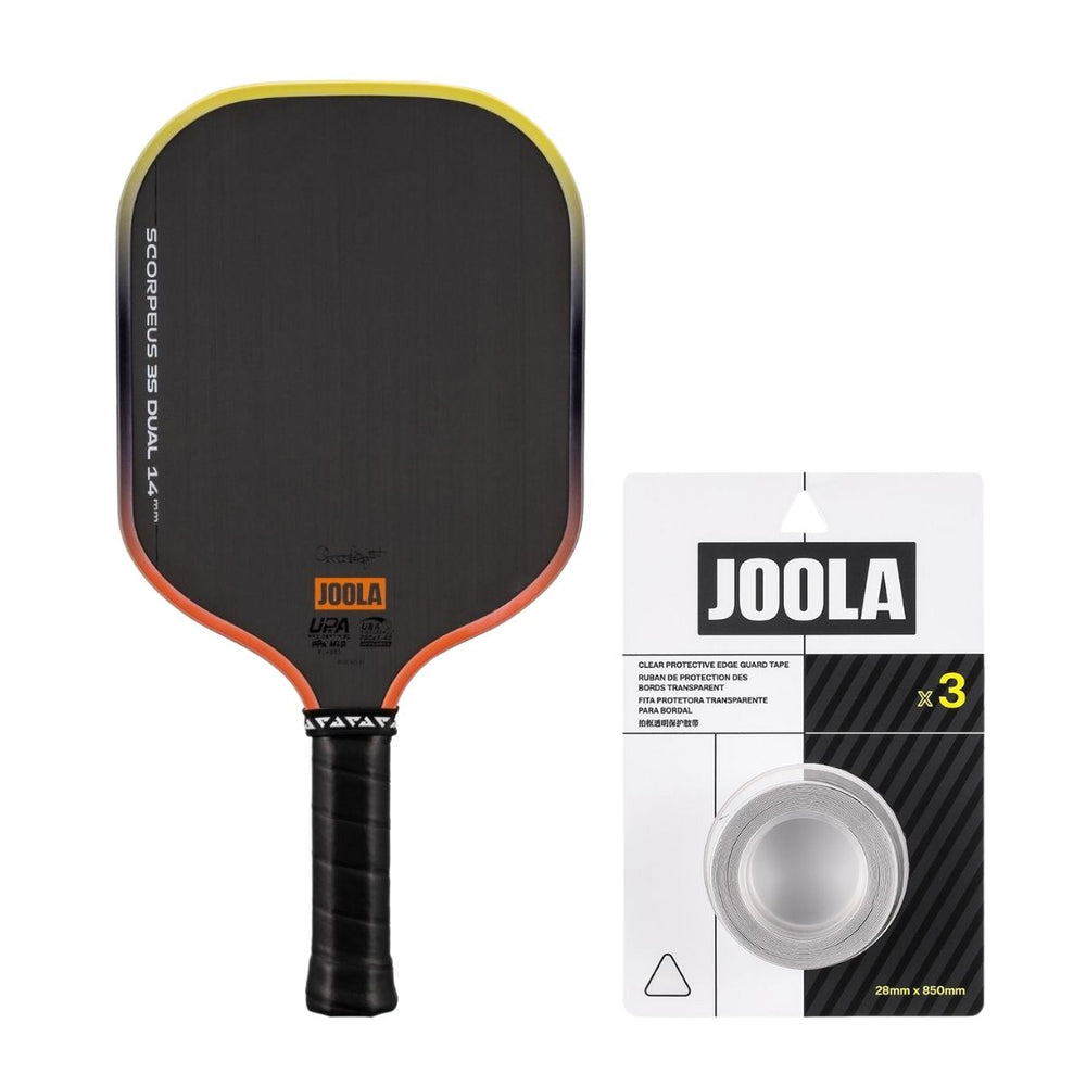 JOOLA Scorpeus 3S Dual Pickleball Racket Kit (14mm) + JOOLA Transparent Edge Protection Tape 28mm x 850mm (14mm)
