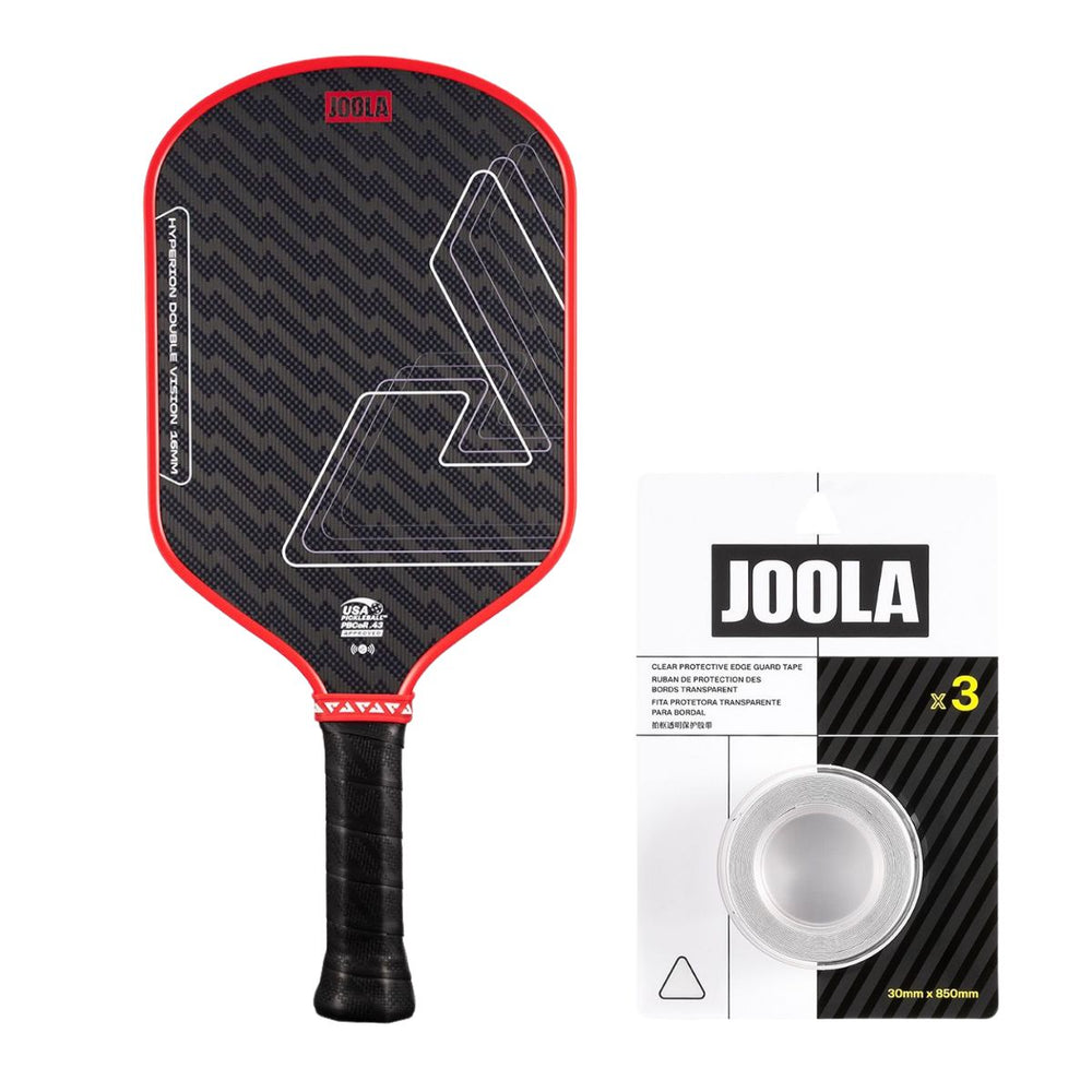JOOLA Hyperion Double Vision Pickleball Racket Kit (16mm) + JOOLA Transparent Edge Protection Tape for Pickleball Racket 30mm x 850mm (16mm)