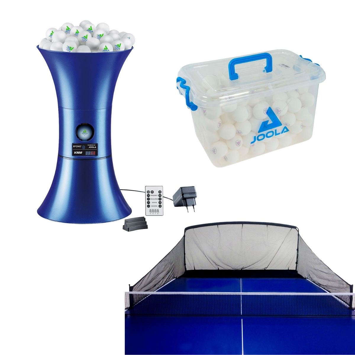 Kit Robô JOOLA + Rede Aparadora de Bolas + Bola de Tênis de Mesa Magic 40+