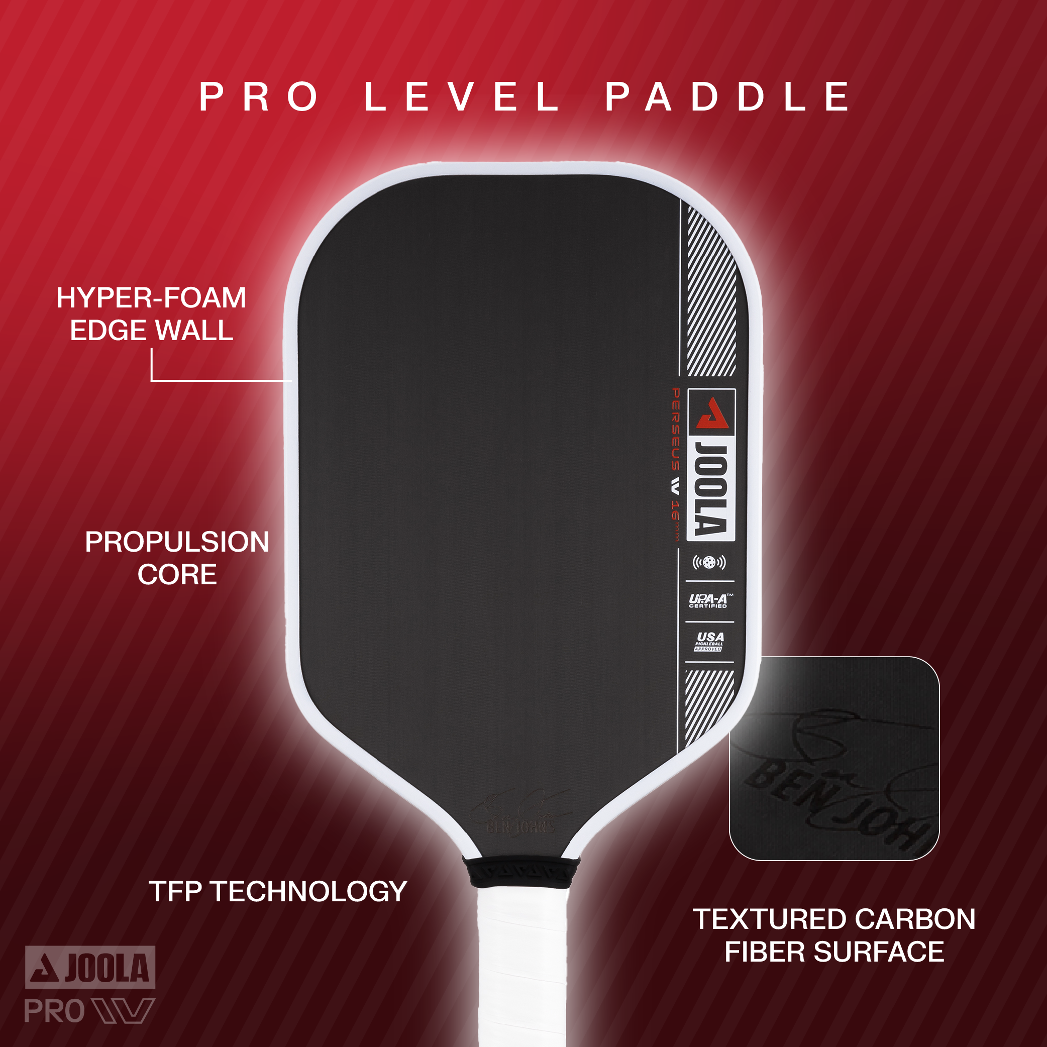 Raquete de Pickleball JOOLA Ben Johns Perseus Pro IV (16mm)