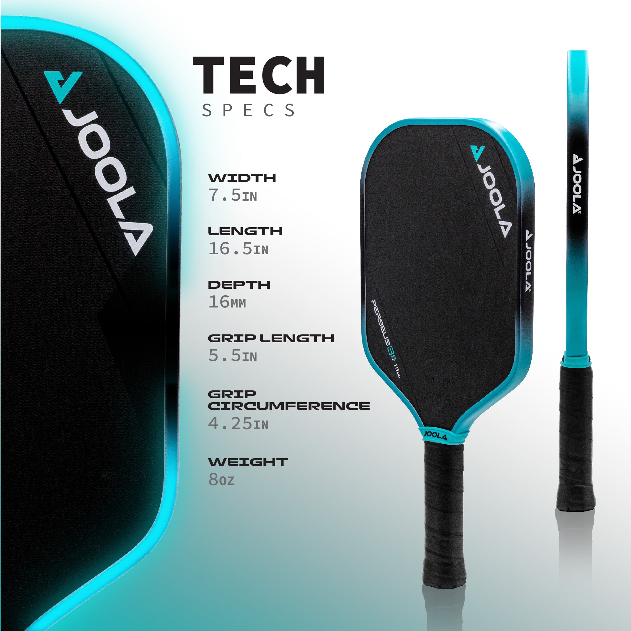 Raquete de Pickleball JOOLA Ben Johns Perseus 3S (16mm)
