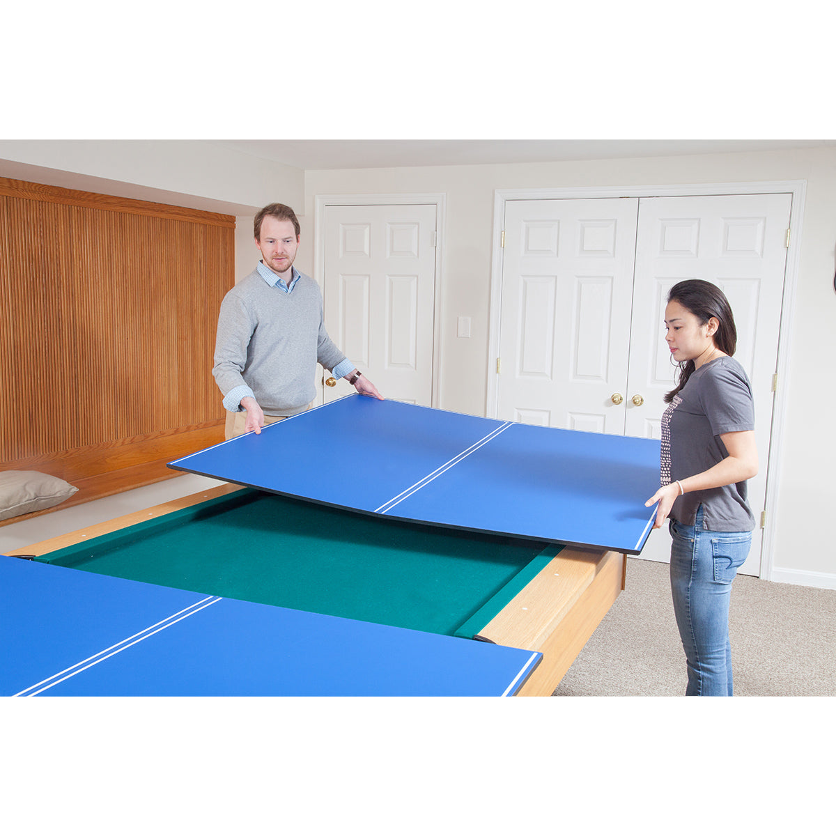 Kit Tampo de Mesa JOOLA Tetra Conversion Top + 1 Conjunto Family Set (Maleta com 4 Raquetes e 10 Bolas)