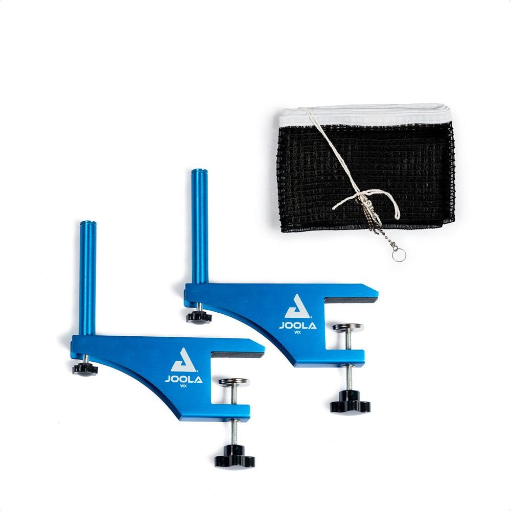 Kit Rede e Suporte JOOLA WX Aluminium Net + 1 Kit de Raquetes Vivid Outdoor + Bola de Tênis de Mesa Outdoor