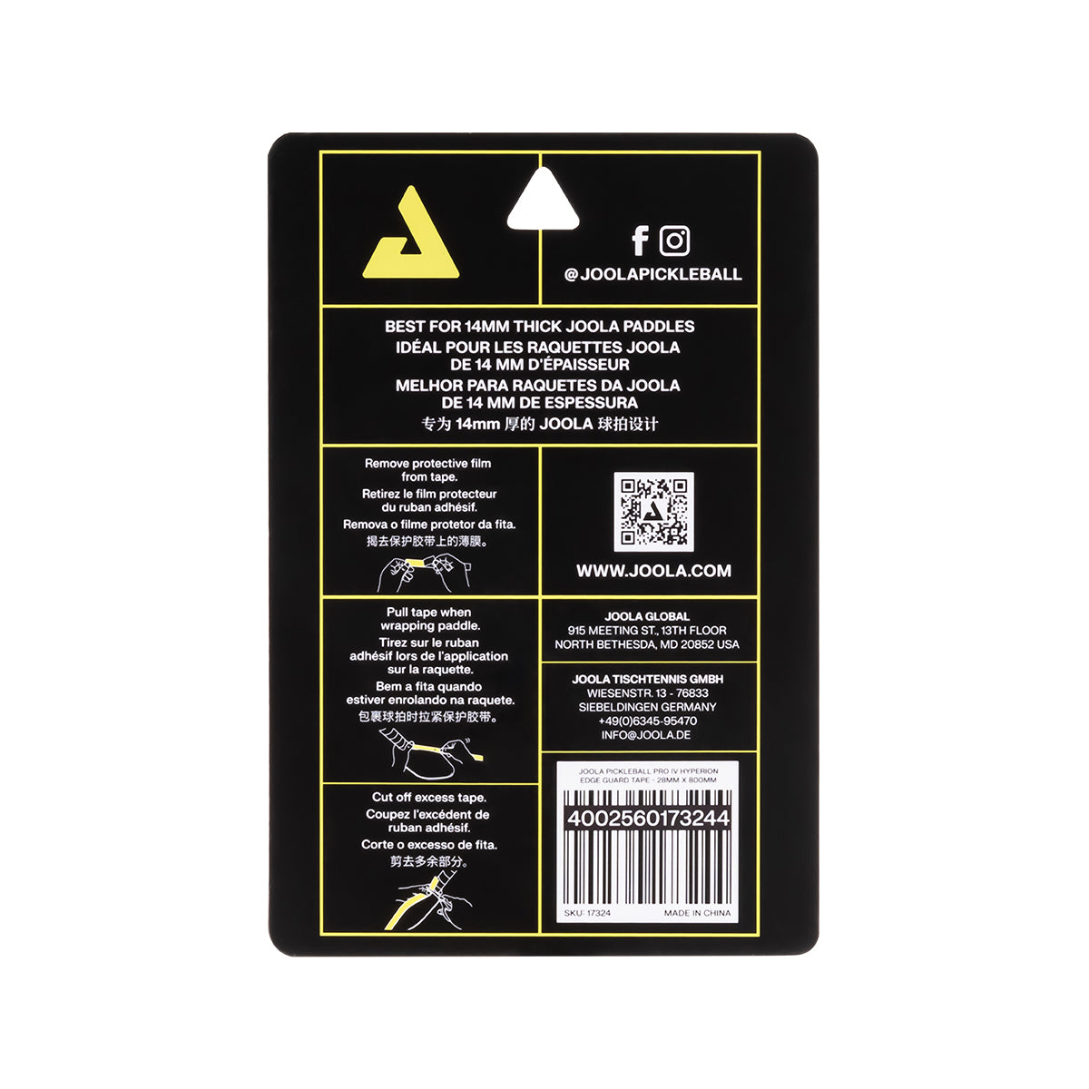 Kit Raquete de Pickleball JOOLA Ben Johns Hyperion Pro IV + Fita de Proteção de Borda