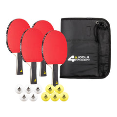 Kit de Raquetes JOOLA Quattro - Maleta com 4 Raquetes e 10 Bolas