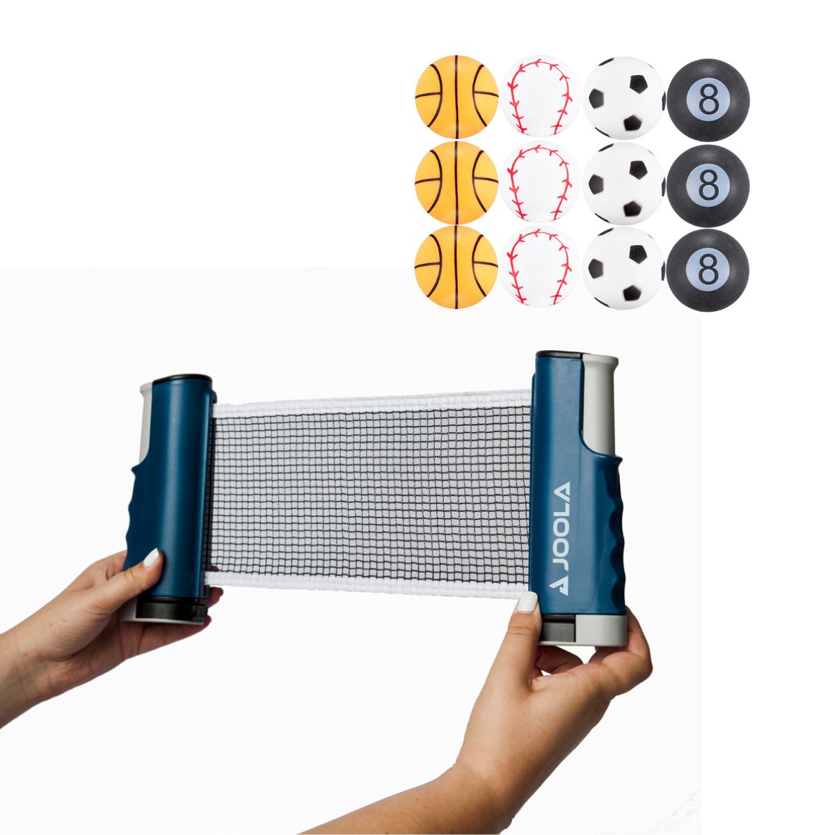 Kit Rede Retrátil JOOLA para Tênis de Mesa + Bola de Tênis de Mesa Sports