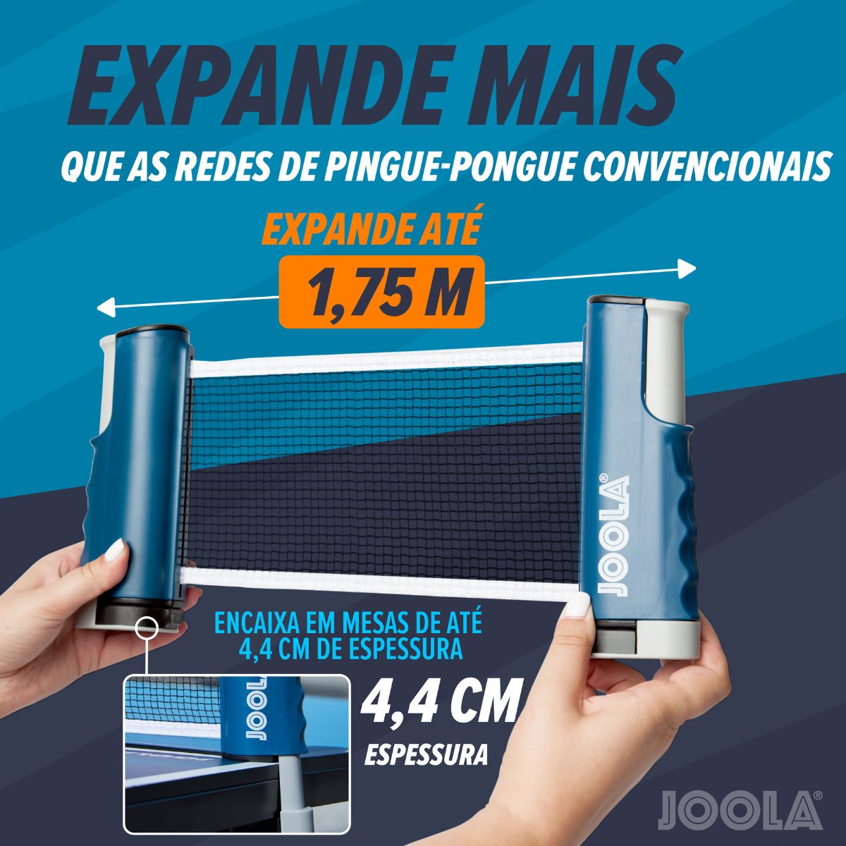 Kit Rede Retrátil JOOLA para Tênis de Mesa + Bola de Tênis de Mesa Sports