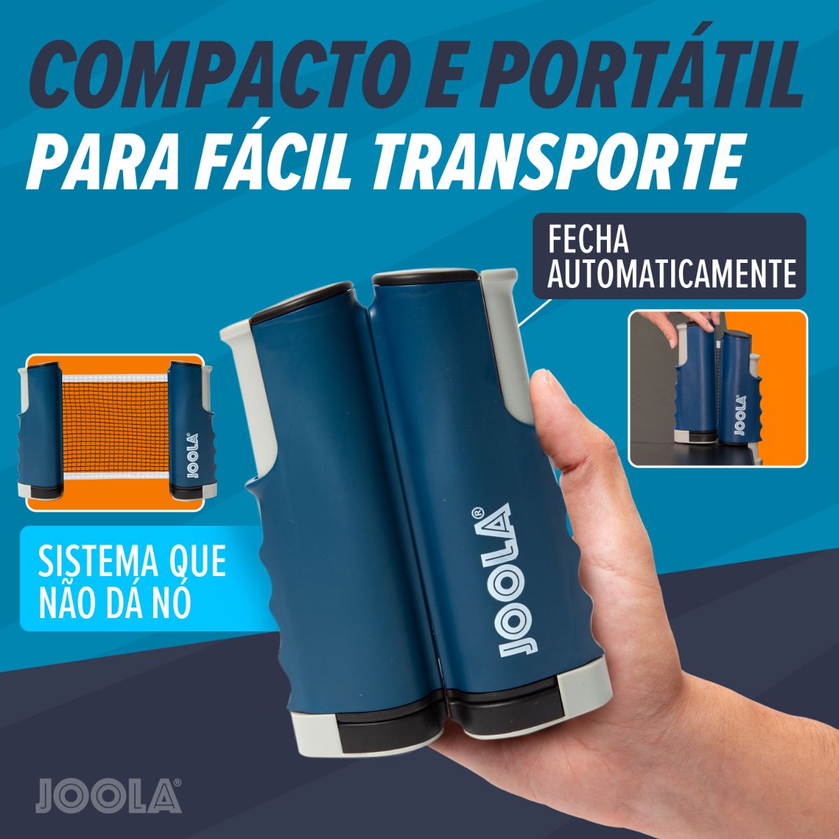 Kit Rede Retrátil JOOLA para Tênis de Mesa + Bola de Tênis de Mesa Sports